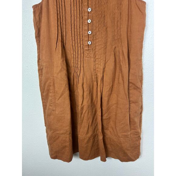 Quince European Linen Sleeveless Swing Dress Teracotta Sz Small Bogo Lagenlook - Picture 5 of 9
